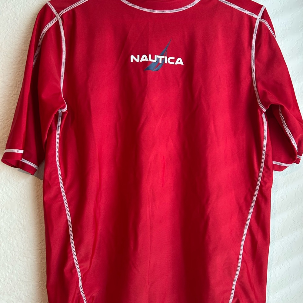 Nautica Men's Vibrant Red Rash Guard